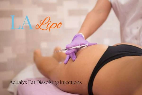 Woman having fat dissolving injections Fulham on thighs