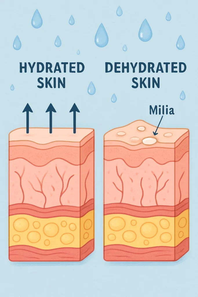 The importance of hydration and milia production Fulham