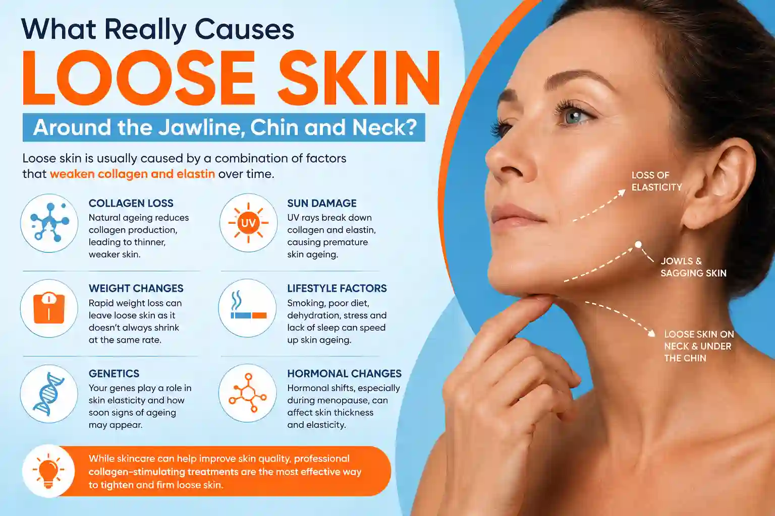 What Really Causes Loose Skin Around the Jawline, Chin and Neck Fulham?